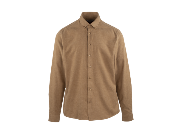 Albin Shirt Bone Brown M Brushed twill shirt 