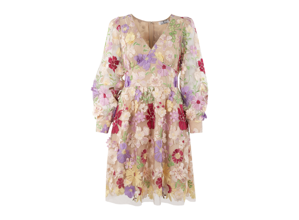 Avery Dress Spring blossoms S 3D flower mini dress 