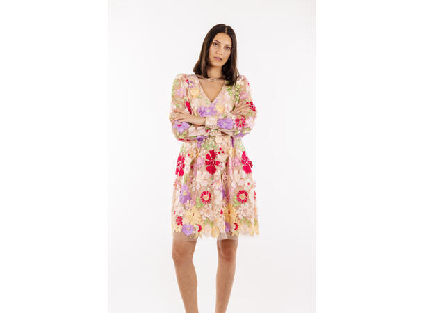 Avery Dress Spring blossoms S 3D flower mini dress 