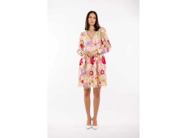 Avery Dress Spring blossoms S 3D flower mini dress 