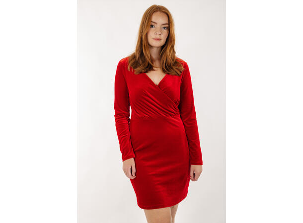 Bimbette Dress Red S Short velvet dress 