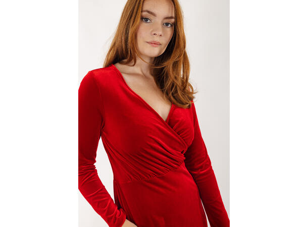 Bimbette Dress Red S Short velvet dress