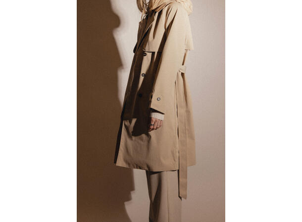 Eira Coat Silver Mink XL Technical trench with removable hood 