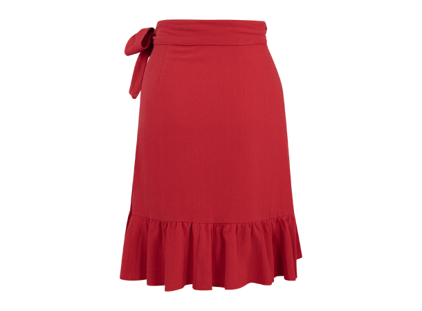 Elana Skirt Red S Linen wrap skirt 