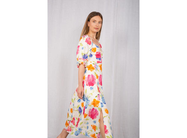Flora Dress Watercolour blossom AOP L Linen AOP blouse 