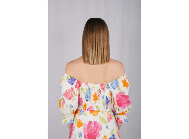 Flora Dress Watercolour blossom AOP L Linen AOP blouse 