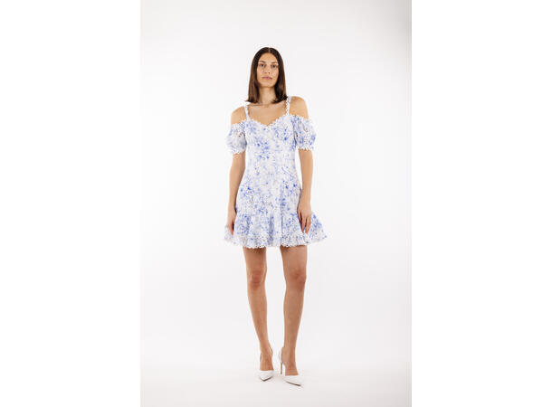 Gianna Dress Blue AOP M Embroidery print mini dress 