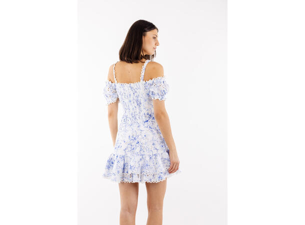 Gianna Dress Blue AOP M Embroidery print mini dress 