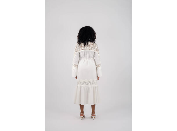 Jasmin Dress White S Cotton lace detail dress 