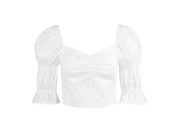 Jlo Top White L Broderi anglaise top 