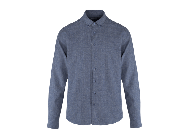 Jon Shirt Navy M Brushed herringbone shirt 