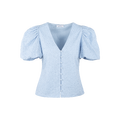 Leja Blouse Powder blue XL Shortsleeve broderie anglaise blouse