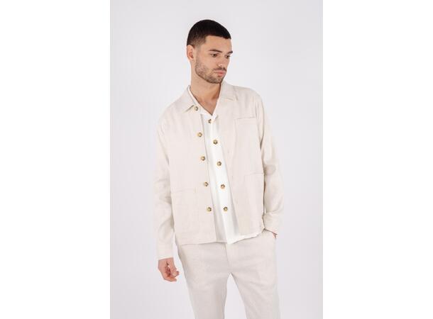 Mayk Overshirt Light sand melange XXL Oxford linen overshirt 