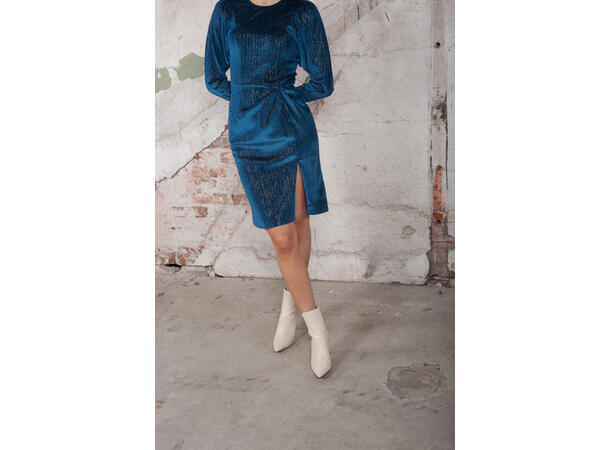 Melinda Dress Blue S Velour glitter party dress 