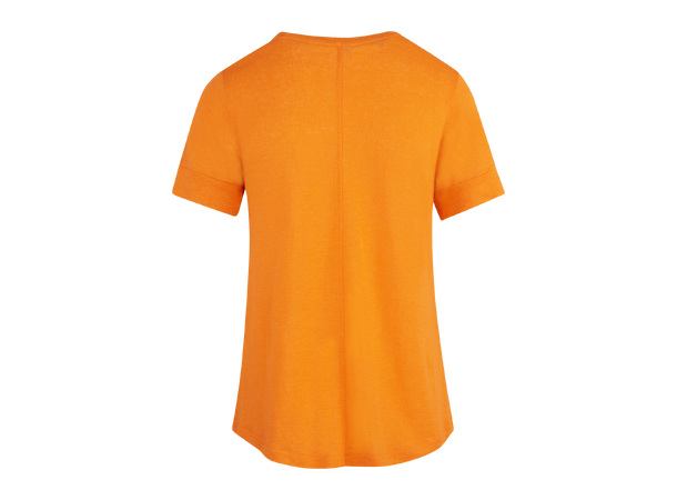 Millie Tee Persimmon Orange L Linen r-neck tee 