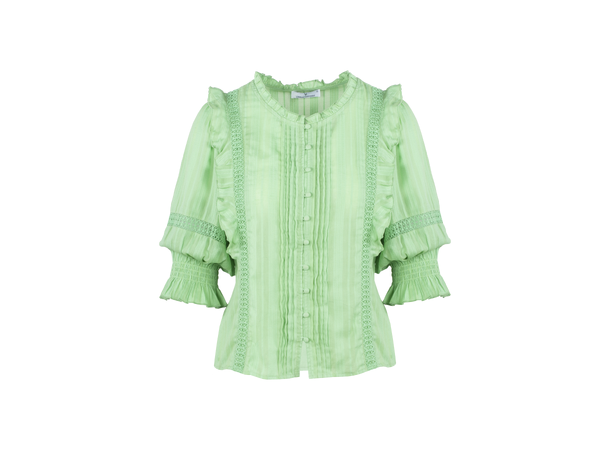 Rebekka Blouse Absinthe green S Organic cotton blouse 