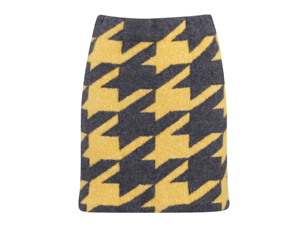 Riki Skirt Yolk Yellow M Houndstooth knit skirt 