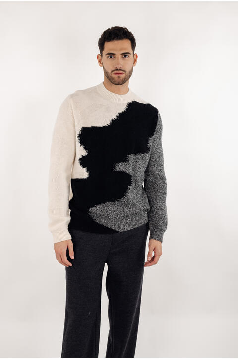 Rockefeller Sweater Intarsia knit wool sweater
