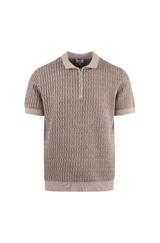 Sorata Pique Cable knit half-zip pique