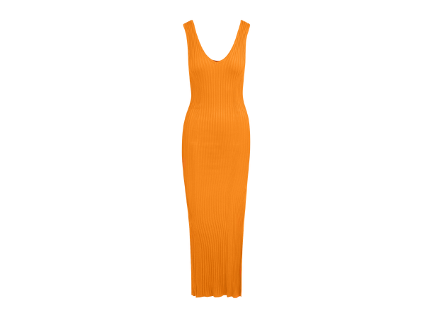 Stine midi dress Bright orange S Viscose knit midi dress 