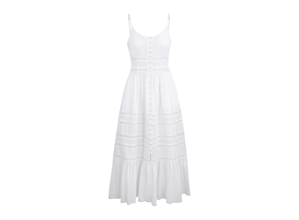 Adelen Dress White XS Lace detail cotton strap dress 