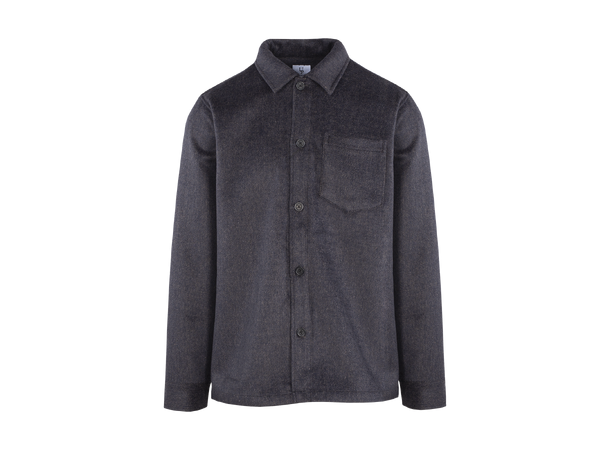 Aligo Overshirt Brown/Navy L Wool twill overshirt 