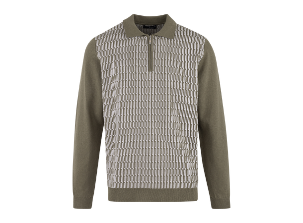 Balin Half-zip Dusty Olive L Cabel knit half-zip pique