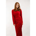 Fabienne Dress Lipstick Red XL Maxi velour dress