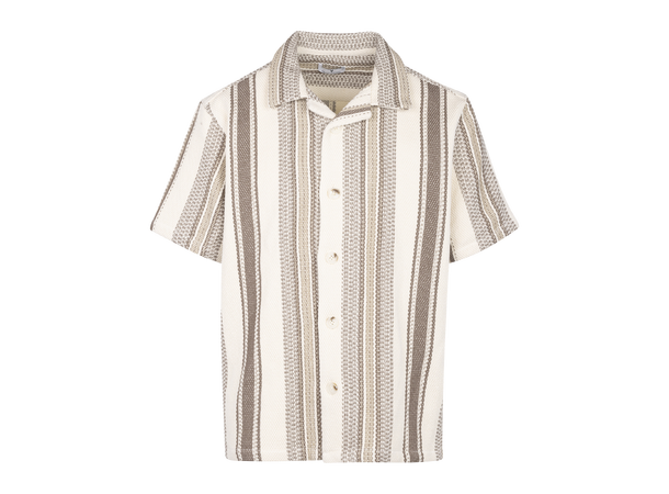 Fred Shirt Brown multi L Striped SS shirt 