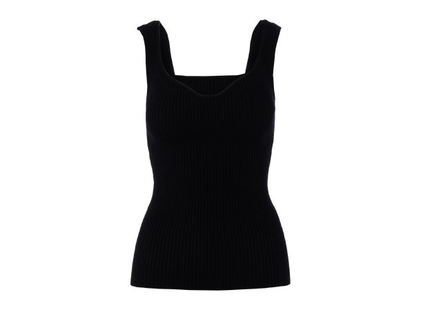 Freja Top Black M Sweetheart rib top 