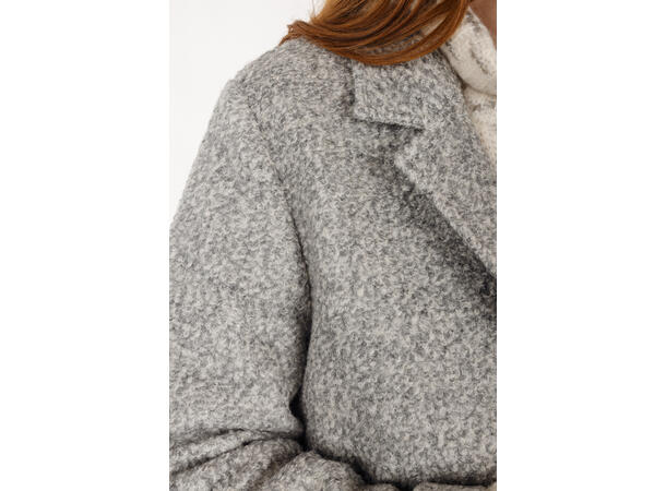 Hanni Coat Light grey M Loop knit wool coat 