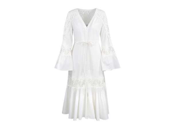 Jasmin Dress White M Cotton lace detail dress 