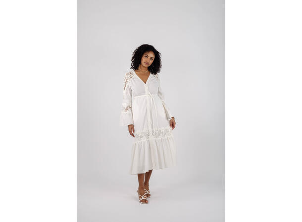 Jasmin Dress White M Cotton lace detail dress 