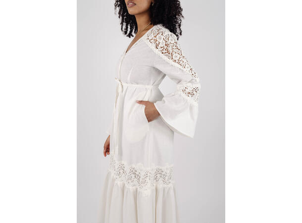 Jasmin Dress White M Cotton lace detail dress 