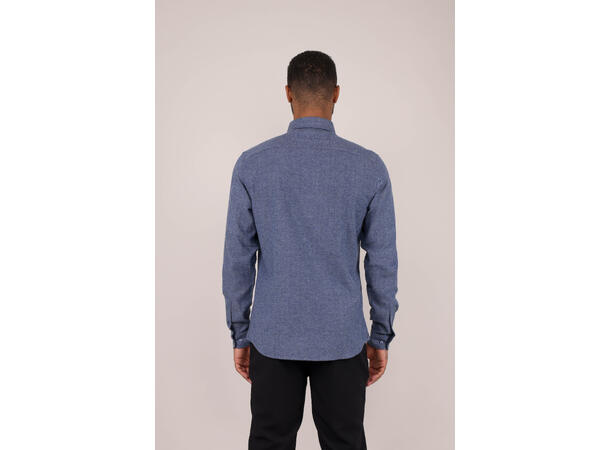 Jon Shirt Navy L Brushed herringbone shirt 