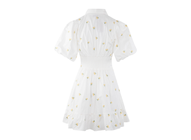 Makayla Dress Golden Haze S Embroidery poplin dress 