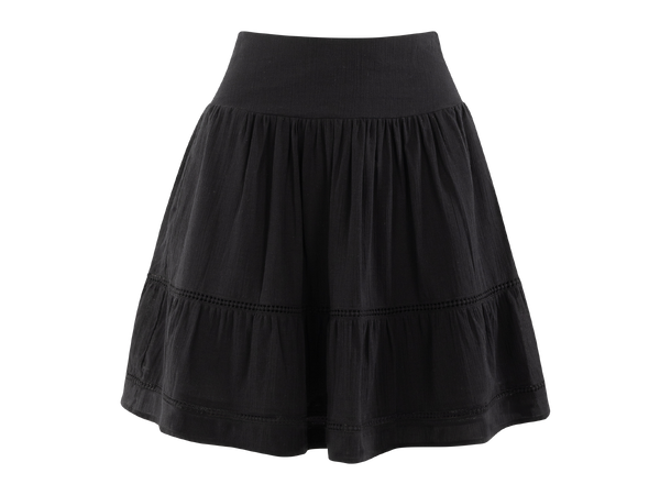 Mikela Skirt Black S Crinkle cotton mini skirt 