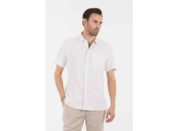 Moreno Shirt White XL Vintage wash SS linen Shirt 