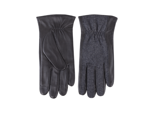 Niil Glove Black L Leather glove with contrast 