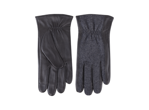 Niil Glove Black L Leather glove with contrast 