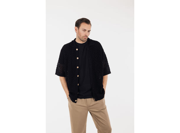 Pulp Shirt Black M Crochet SS shirt 