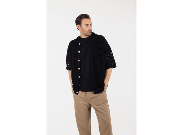 Pulp Shirt Black M Crochet SS shirt 