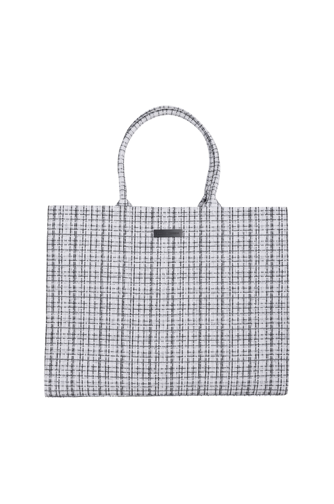 Venice Tote Bag White/Black One Size Boucle tote bag