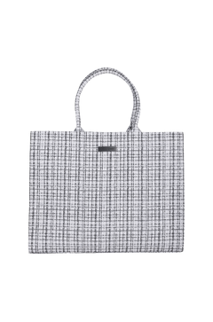 Venice Tote Bag White/Black One Size Boucle tote bag