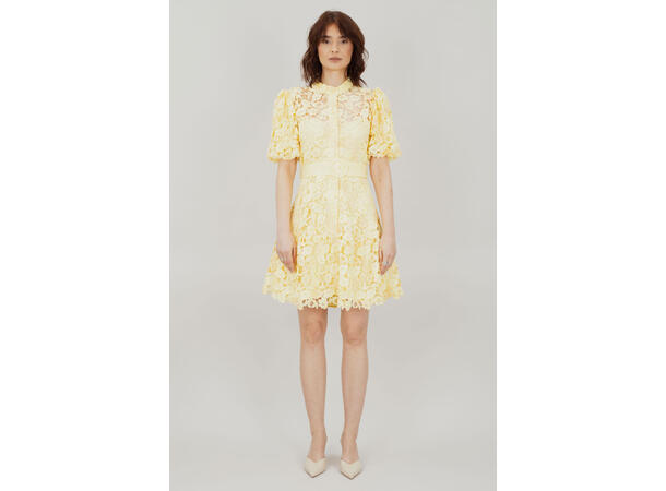 Adeline Dress Yellow Multi L Mini lace dress 
