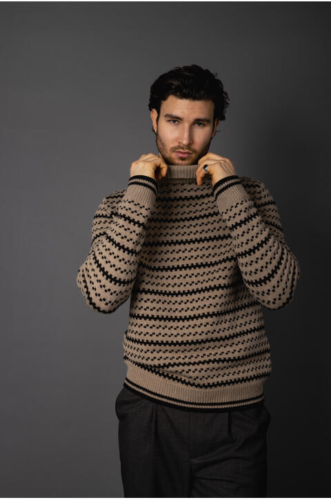 Bjarni Turtleneck Fishermans wool sweater