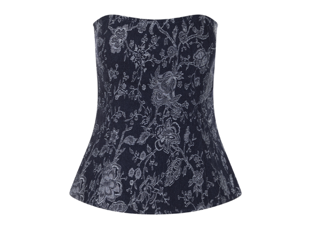 Brielle Corset Top Denim M Denim pettern corset top 