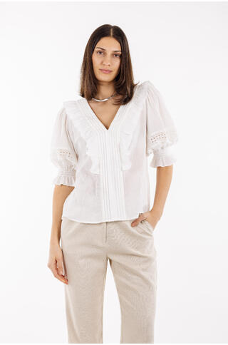 Caressa Top Crinkle cotton blouse