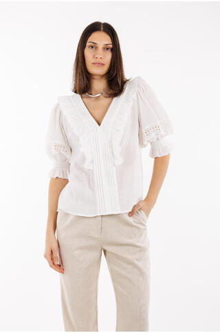 Caressa Top Crinkle cotton blouse