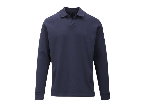 Dani LS Pique Navy M Interlock LS polo pique 